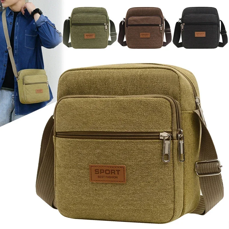 

Men's Sidebag for Business Crossbody Bag Fashion Korean Version Men's Canvas Large Capacity Single Shoulder Messenger Bag