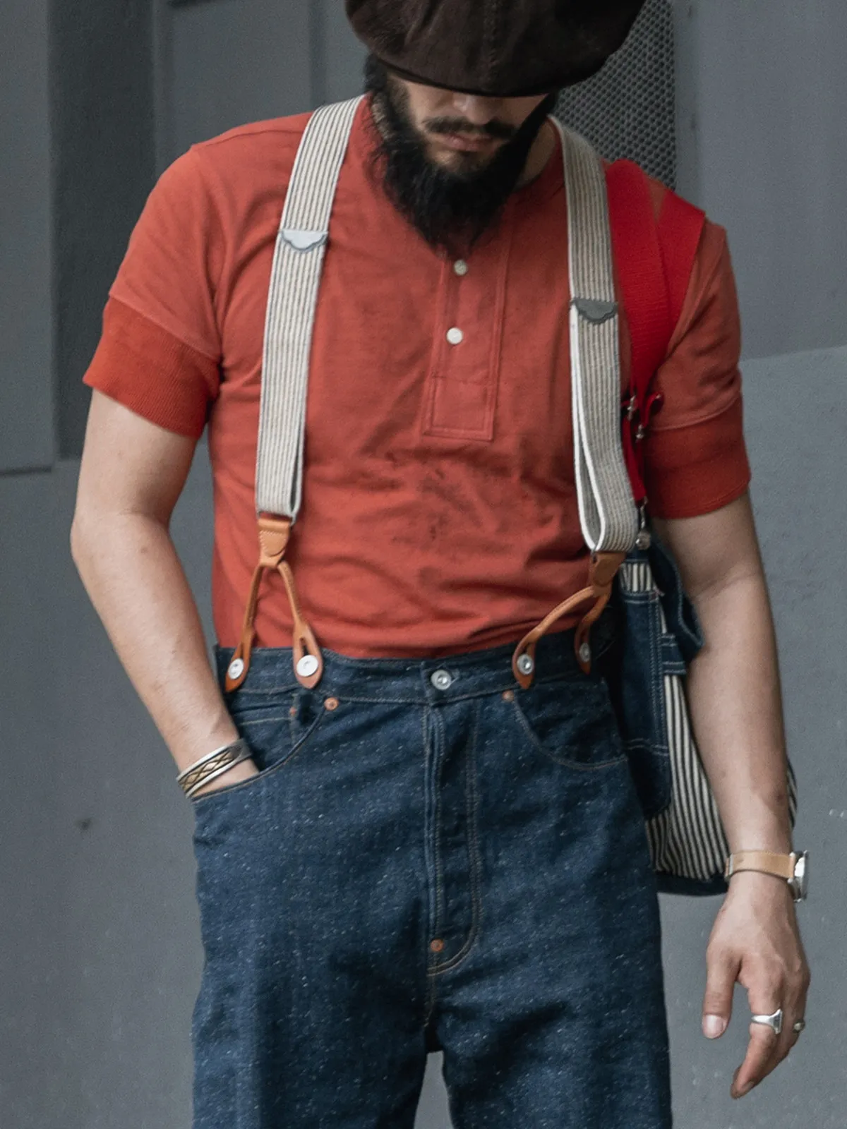 

Футболка Bronson, американская винтажная футболка с коротким рукавом и вырезом на пуговицах, футболка из 100% хлопка с короткими рукавами