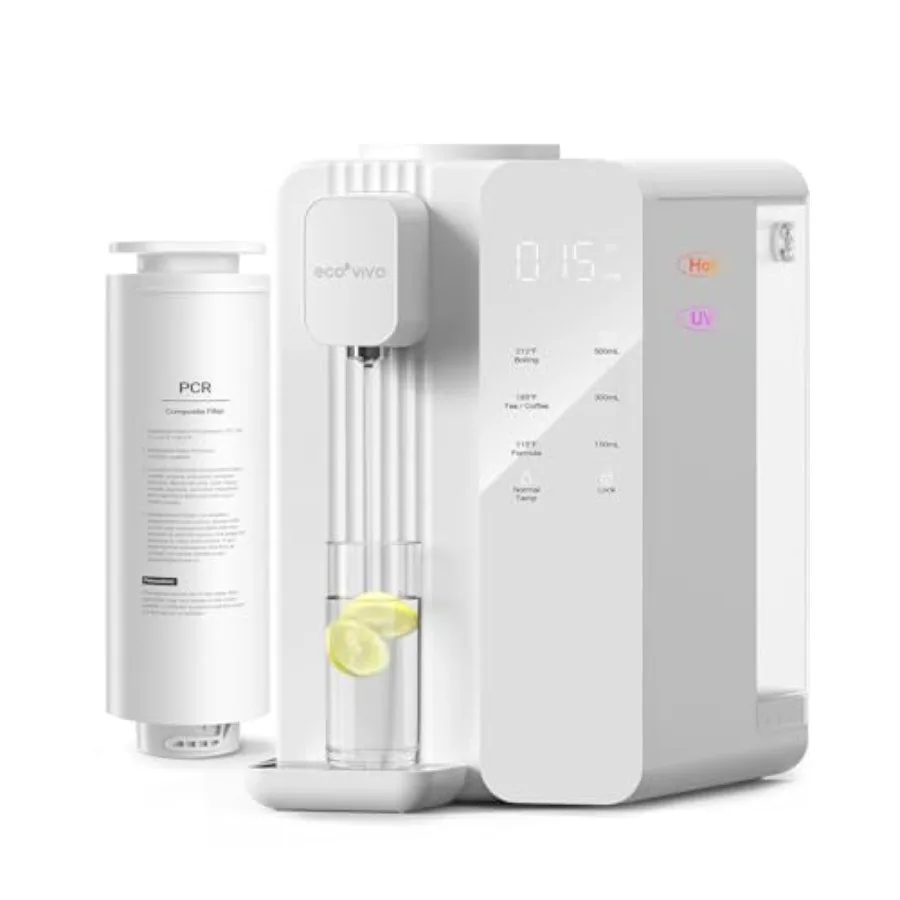 

MATE4 Countertop Reverse Osmosis Water Filter with UV - 7-Stage Purification Instant Hot Water 212°F Real-Time TDS 3:1 Pure to