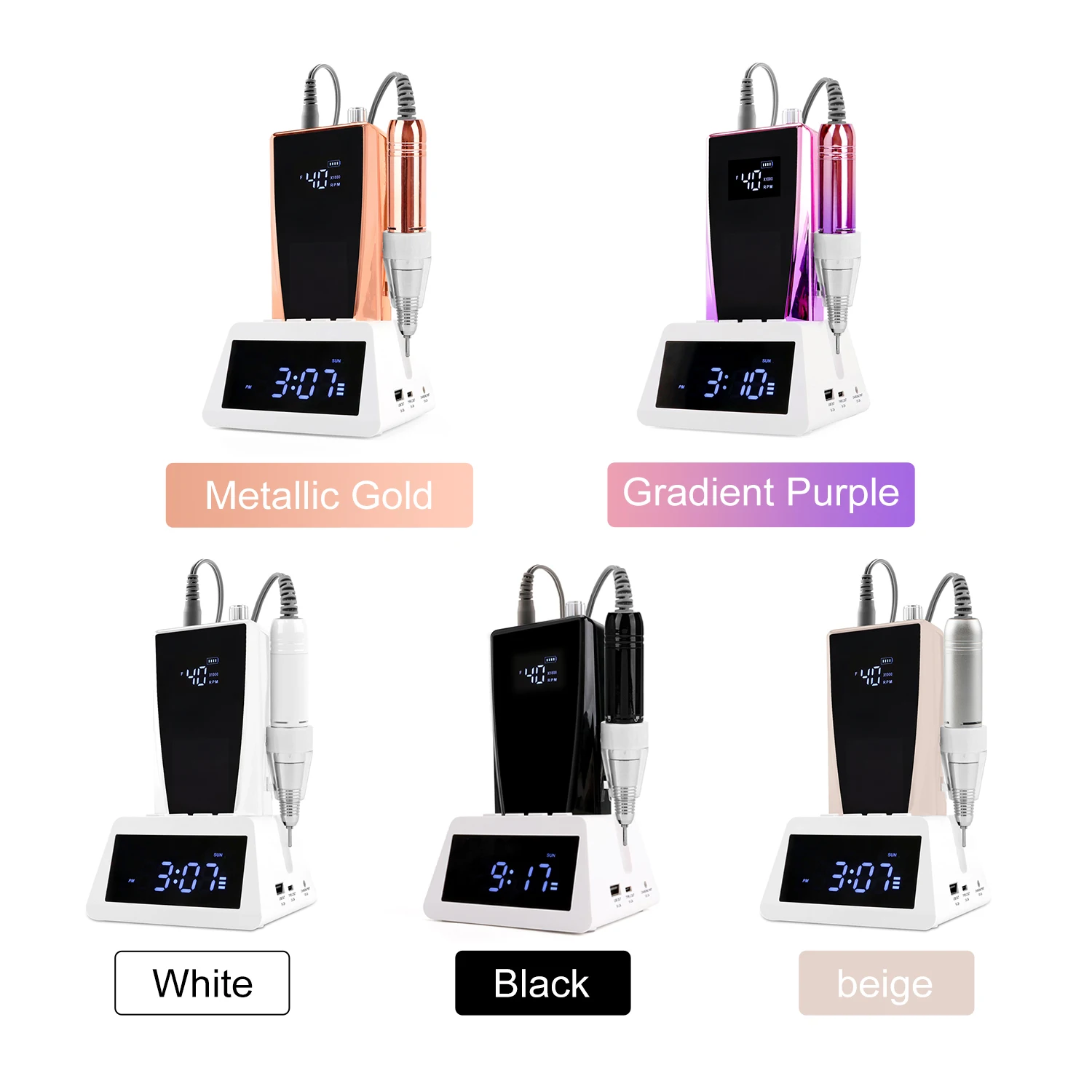 2025 العصرية المحمولة 35000 دورة في الدقيقة أظافر كربون آلة الحفر 45 واط قبضة مانيكير تلميع بطارية قابلة للشحن اللاسلكي قوية #6