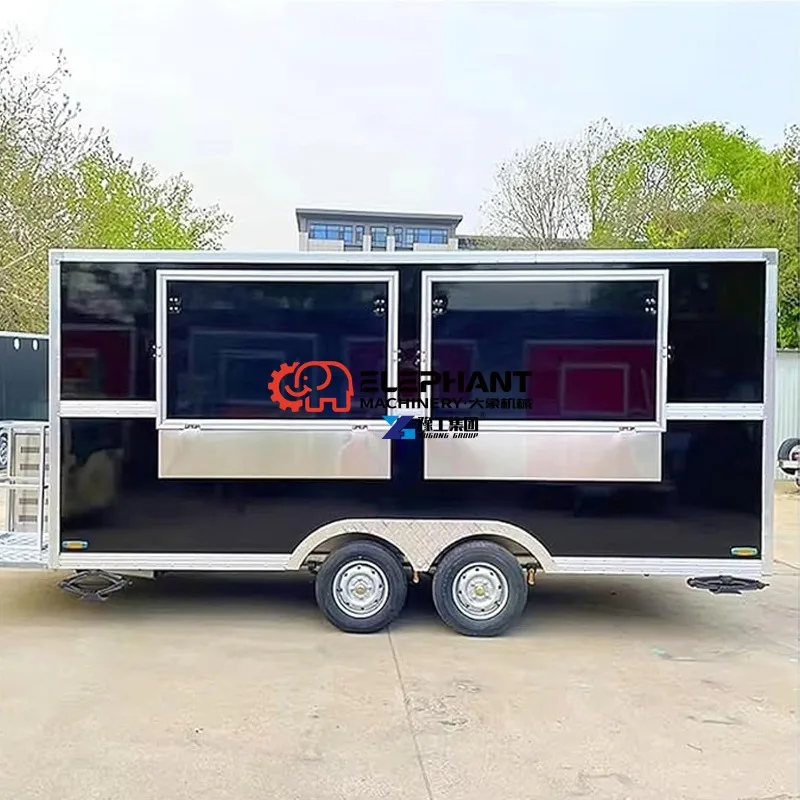 Multifunctional Food Trailer Mobile Restaurant Truck with Stainless Steel Kitchen Efficient Refrigeration and Versatile Storage