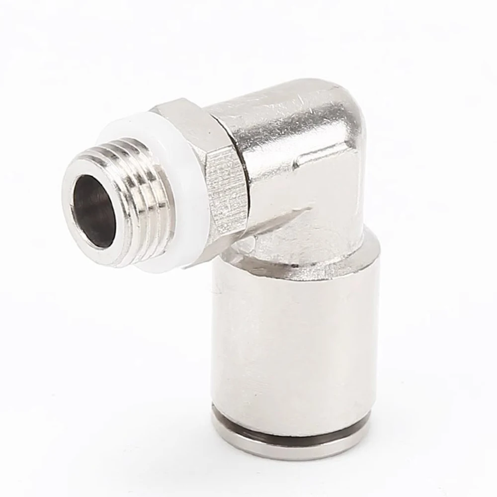 All Copper Nickel Plated Quick Insertion Pneumatic Joint PL Elbow Metric Thread M8*1 M6*0.75 M10*1 M12*1.25 M12*1.5 PU Air Pipe