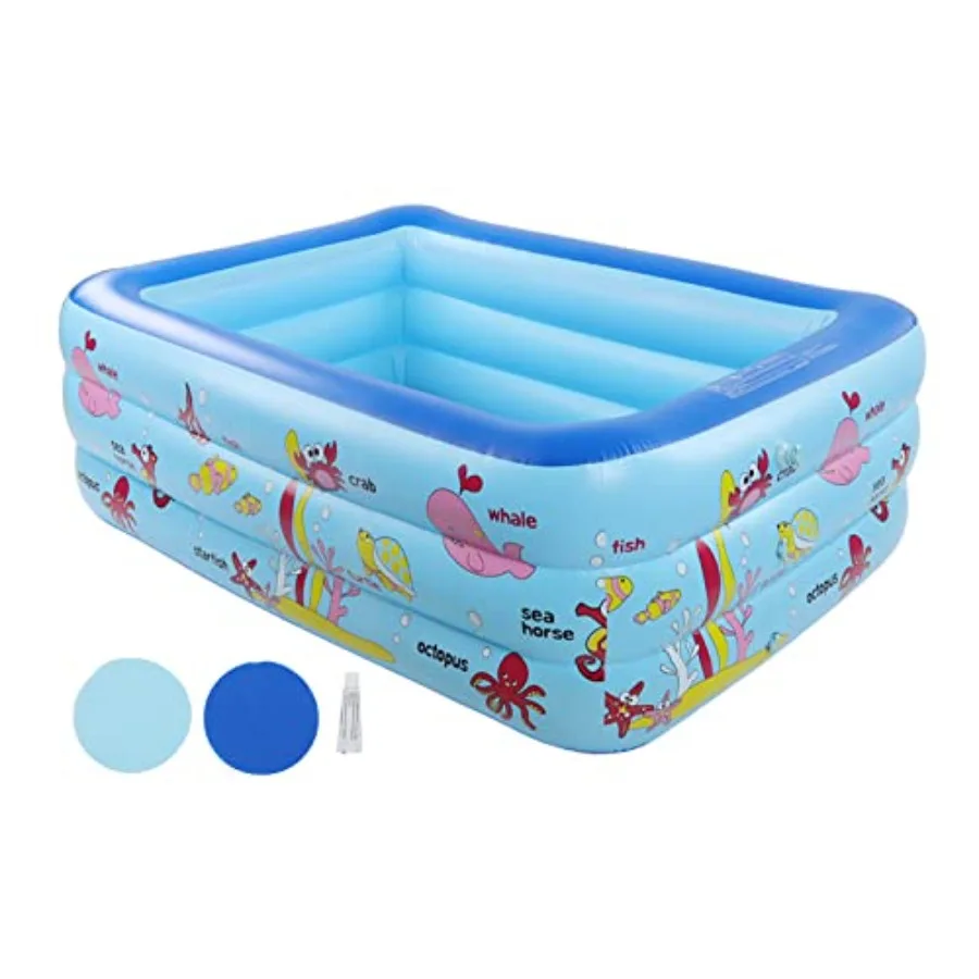 뒷마당용 편안한 바닥이 있는 만화 캐릭터 가족용 풍선 수영장, 안전한 야외용 풍선 수영장