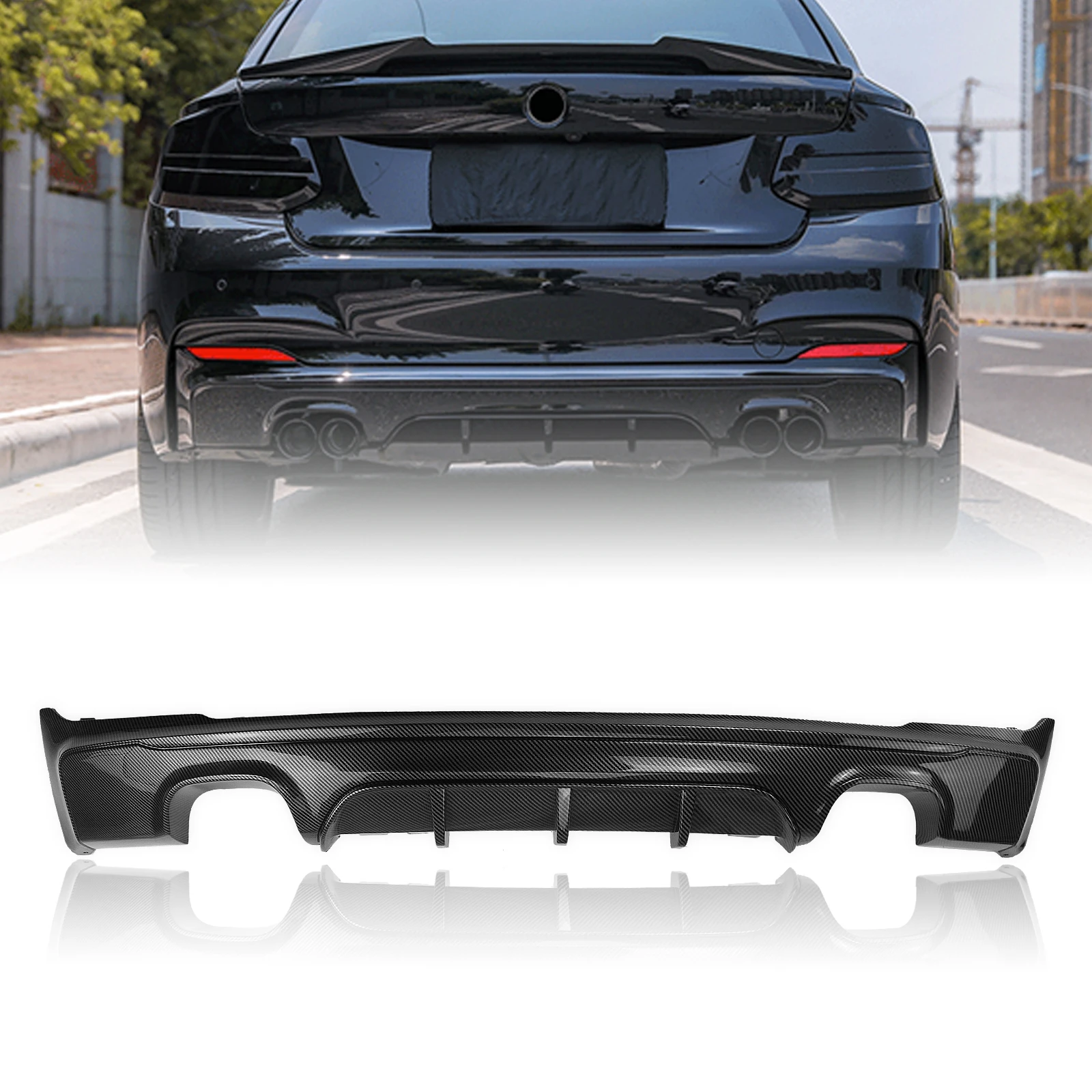 

Rear Bumper Diffuser Lip Boot Spoiler Plate For BMW 2 Series F22 F23 Coupe 2 Door 2014-2021 220i 228i 230i M240i M Sport M Tech