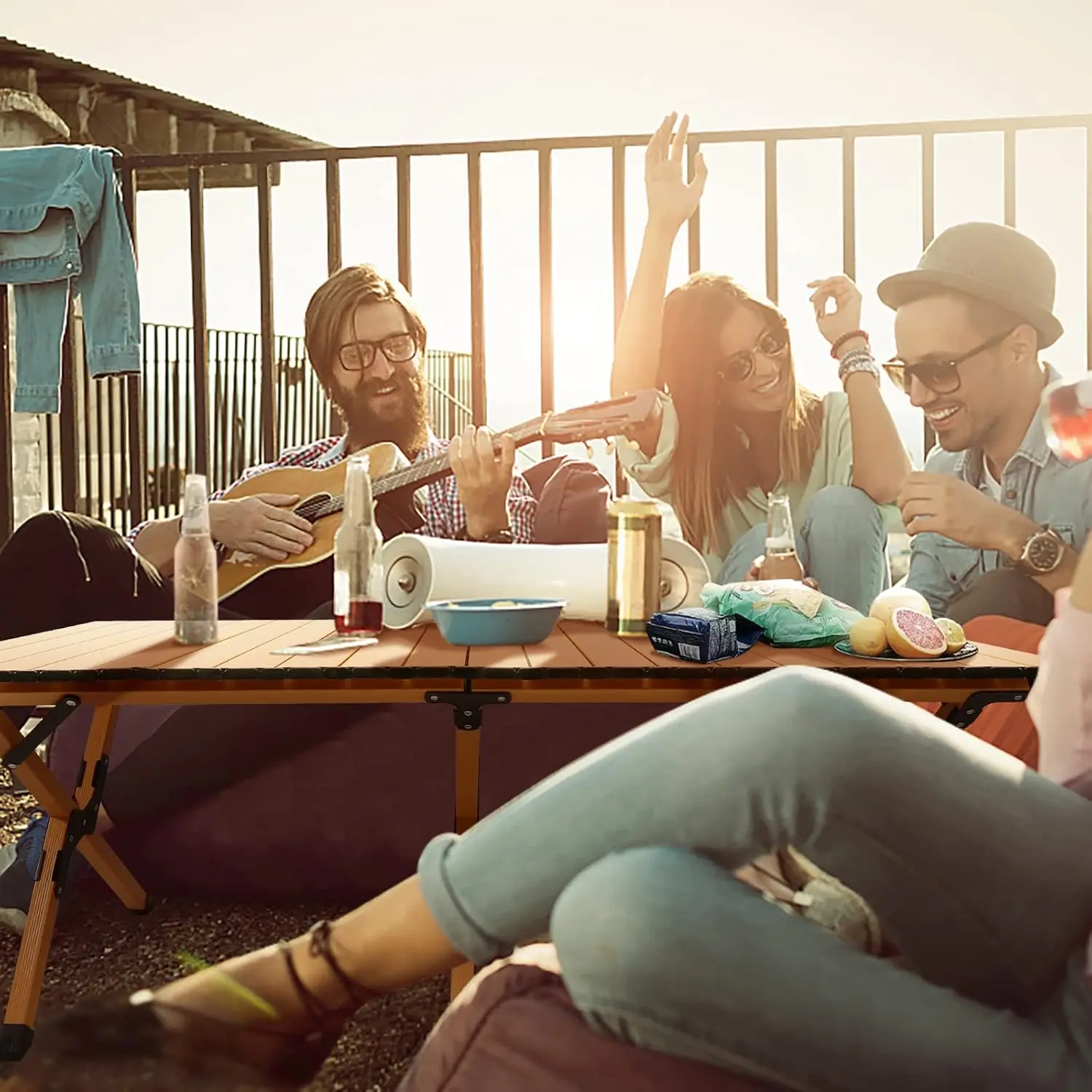 Mesa dobrável portátil para acampamento ao ar livre, rolo de ovo, mesa ultraleve para festa de piquenique