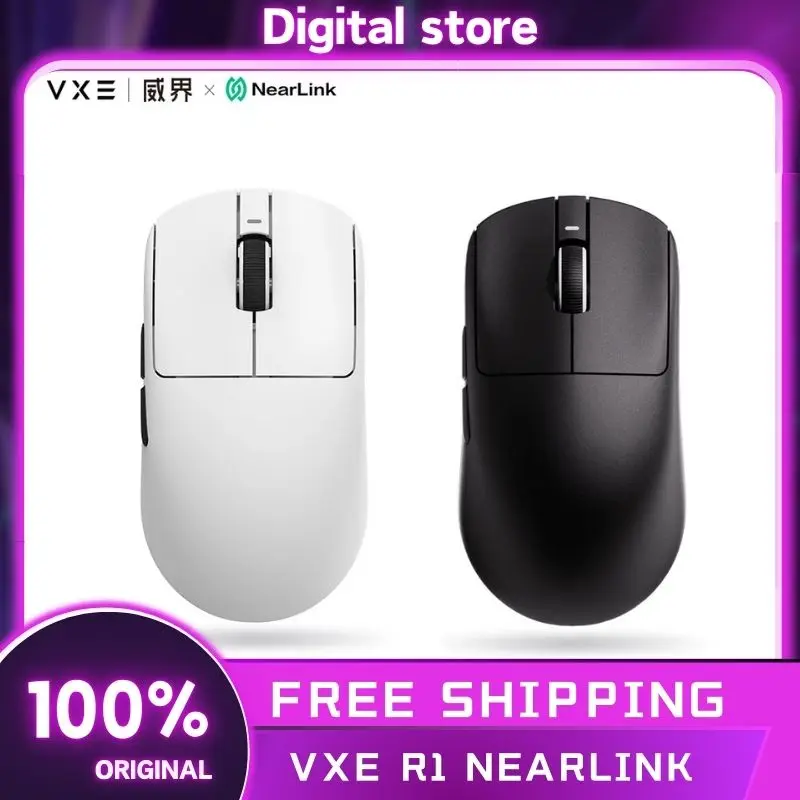 Novo vxe libélula r1 nearlink mouse três modos sem fio mouse personalizado paw3395se 150h longa vida útil da bateria ratos de jogos acessórios para pc