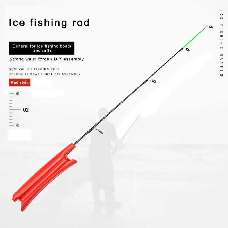 1/2/3PCS Free Fishing Wheel Relaxing Fiberglass Ice Fishing Rod Ice Fishing Fish Rod Simple New Fishing Raft Stick Tip