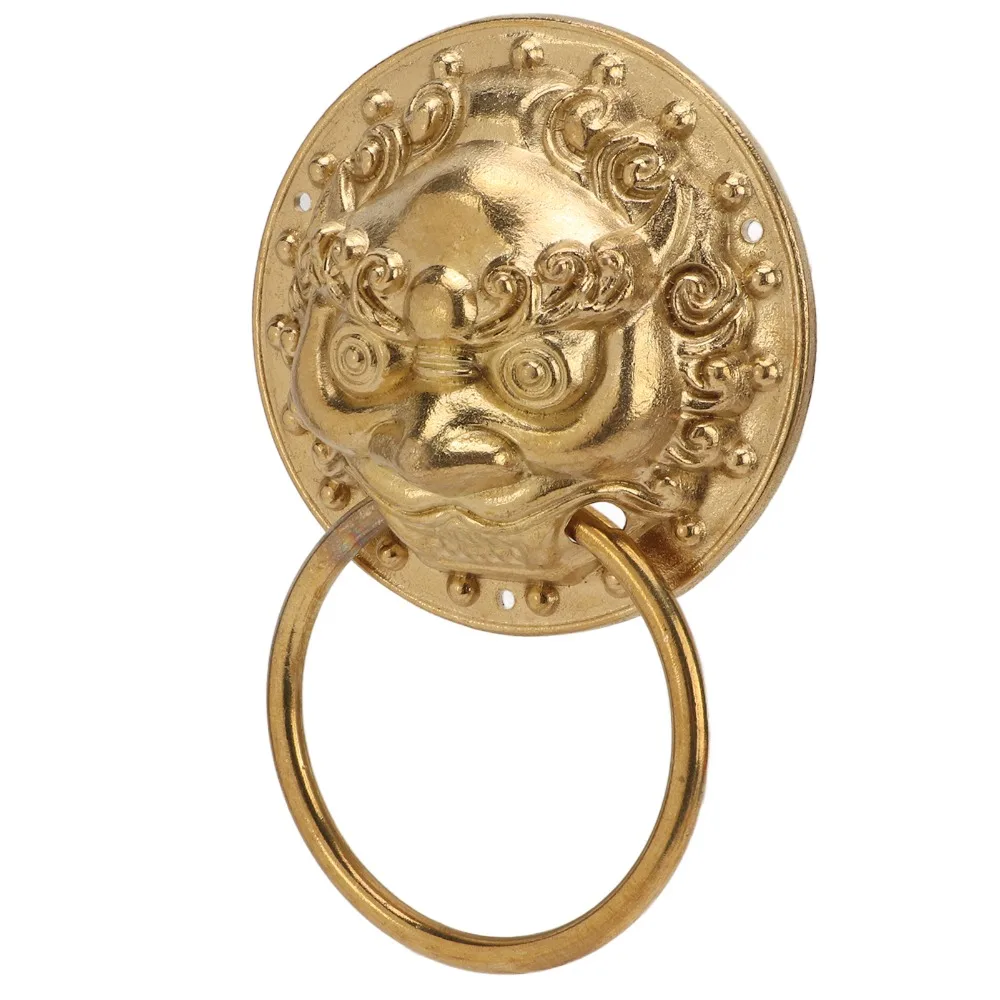 1pcs Easy Install Antique Brass Door Knocker Pull Ring Handle Brass Lion Head Door Knocker Beast Head Door Knocker Home Decor