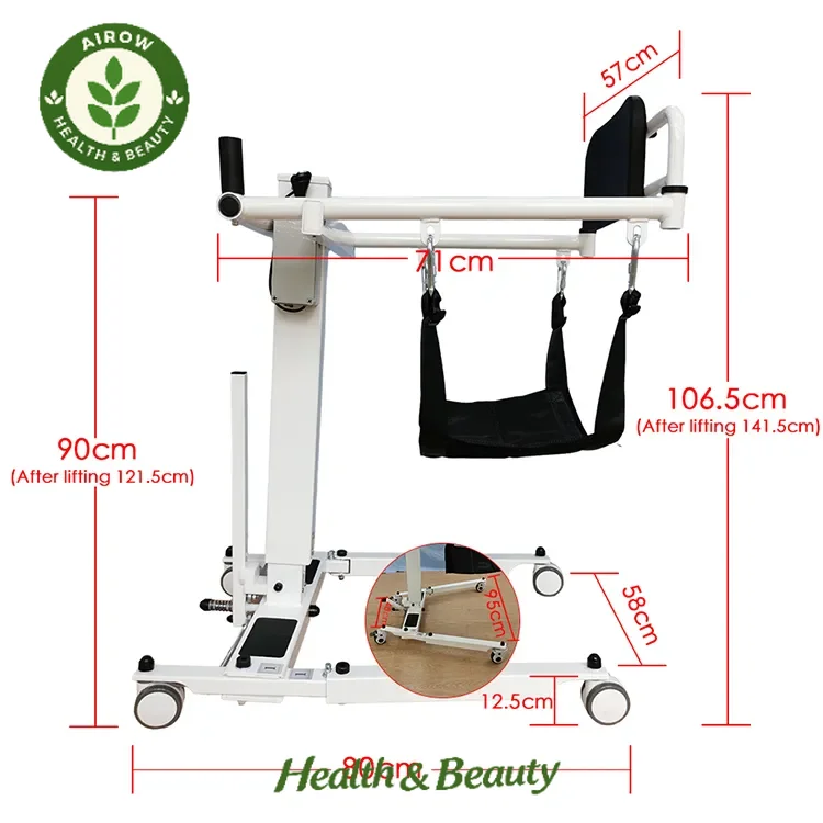 AIROW Portable Foldable Electric Lift Chair CE ISO10535 Certified Waterproof Design for Car Transfer and Patient Movement