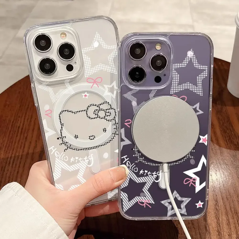 Casing Ponsel Kucing Kitty Iphone Pencegah Jatuh 16/15/14/13/12/11 Casing Iphone Wanita Mainan Aksesori Kartun Hello Kitty