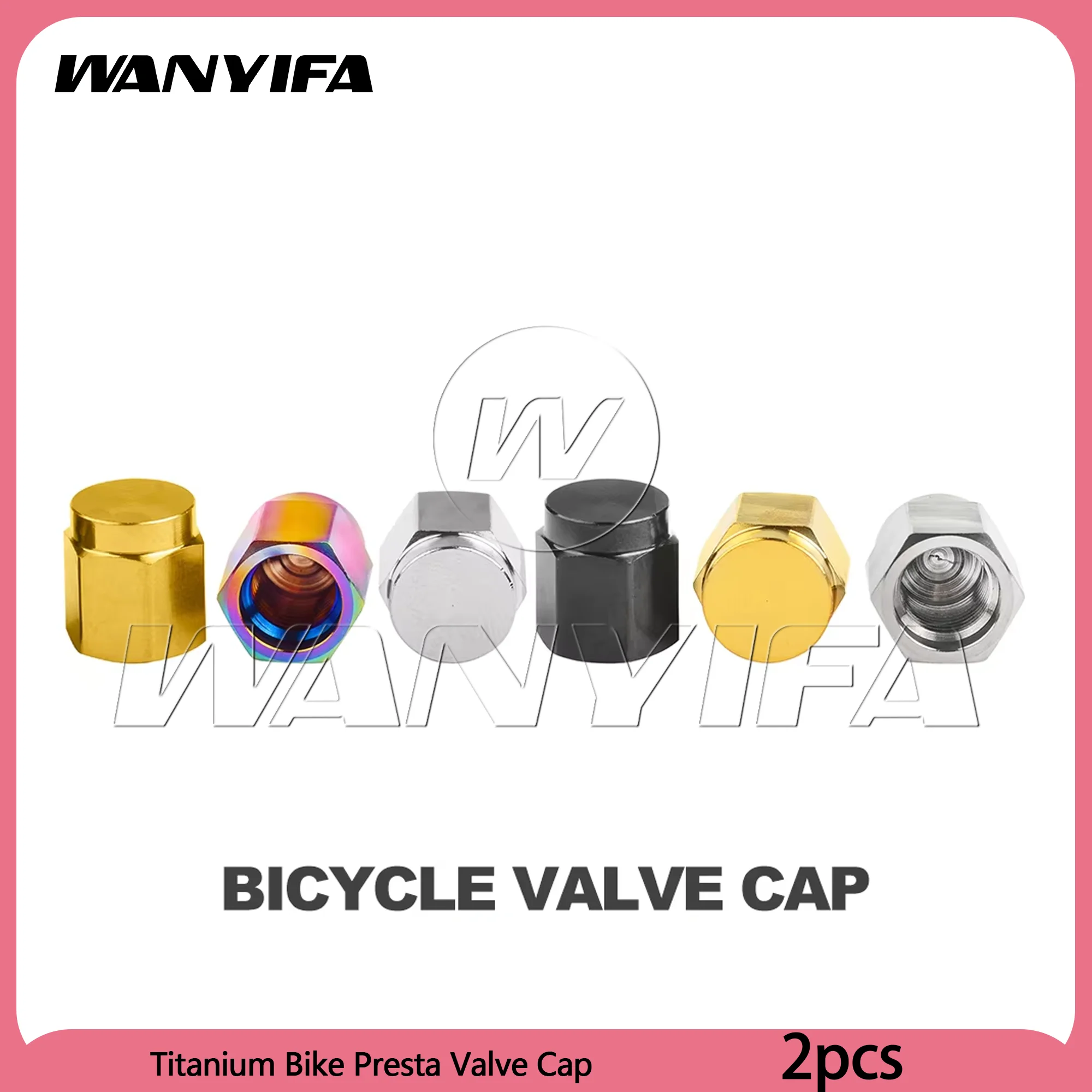 

Wanyifa 2PCS Titanium Bike Presta Valve Cap for Road Bicycle Tire Dust Cover French Tyre Dustproof Cover