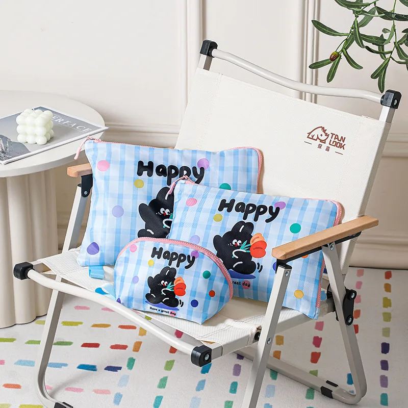 Niedliche tragbare Reise-Aufbewahrungstaschen mit Streifen, 3er-Set – Organisation von Unterwäsche, Kleidung, Essentials, Gepäcktaschen zum Verpacken und Reisen