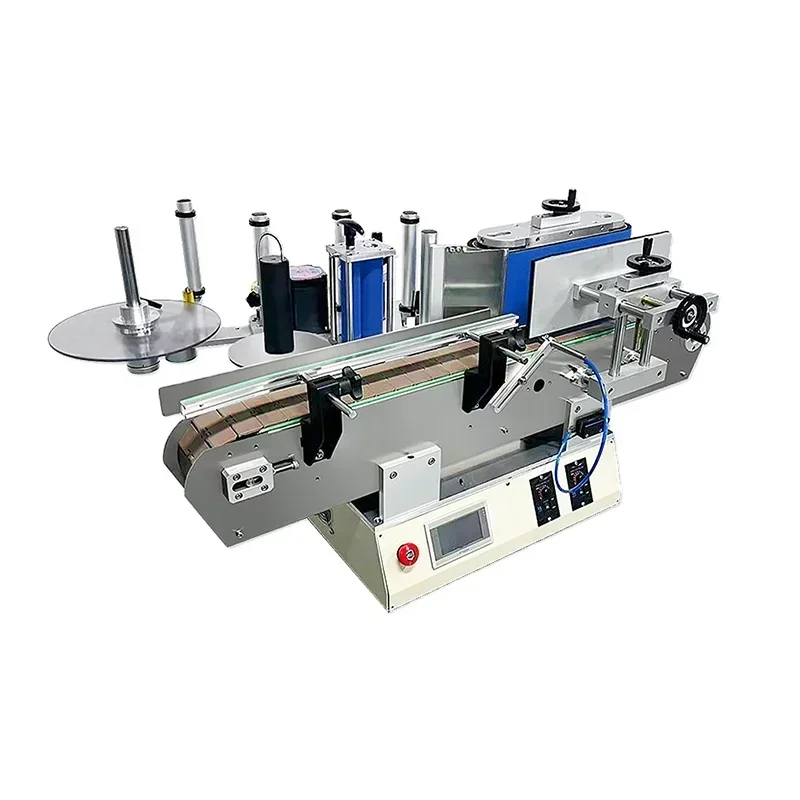 Label Applicator Labeler Glass Plastic Metal Filling Capping Bottle Labeling Machine Small Tabletop Portable Round Can Printing