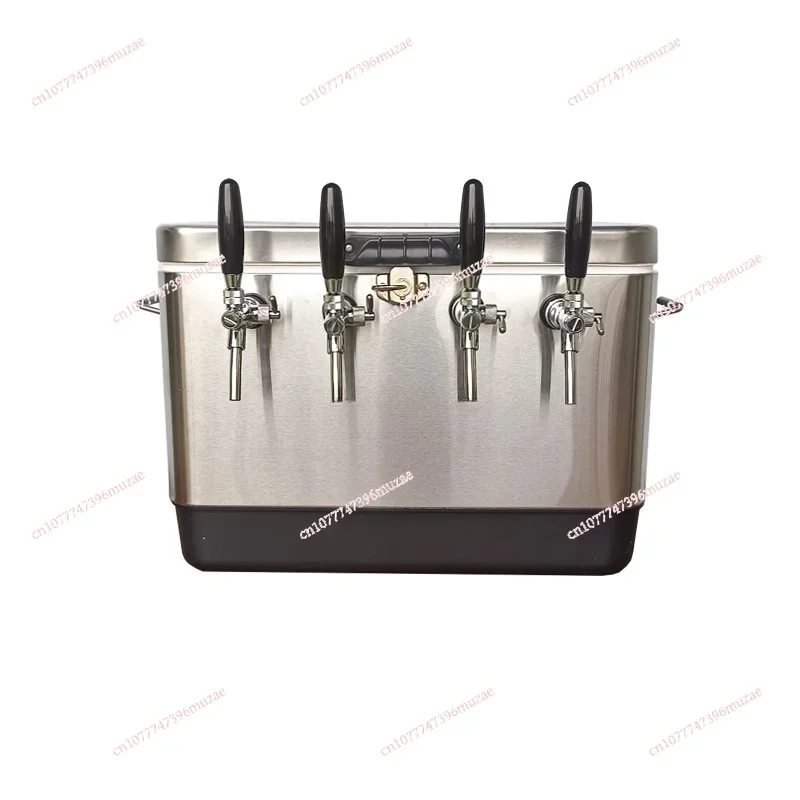 

Mobile Beater 52 Liters Stainless Steel 4 Head Wine Case Outdoor Stall Wine Camping Convenient Insulator Refrigeration