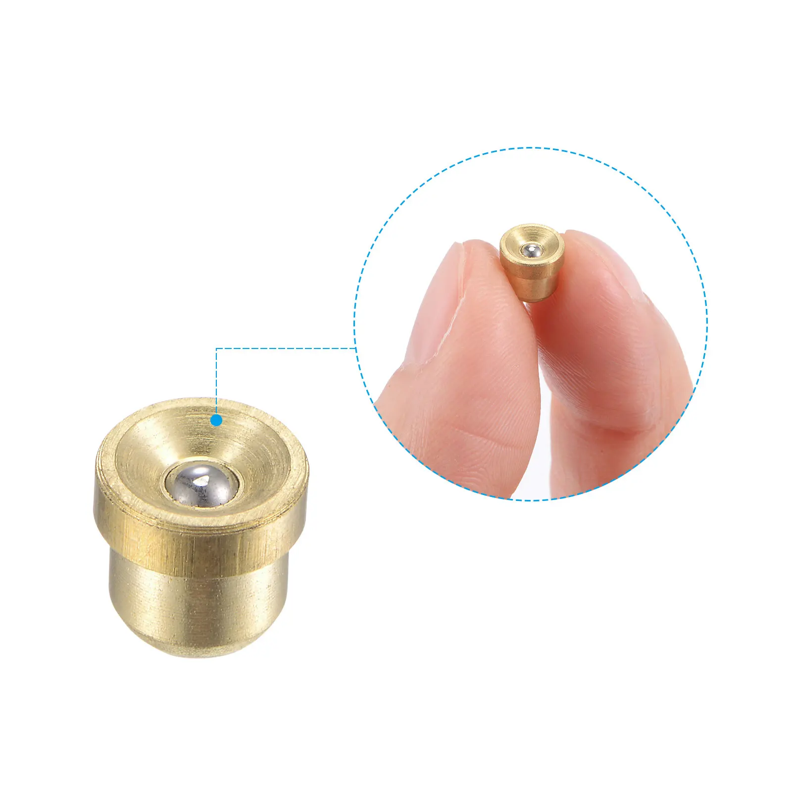 Uxcell 4Pcs Press fit ball oiler Brass Push Button oiler for Gas Engine Motor Oil Grease oil cup 5mm for Lubrication System