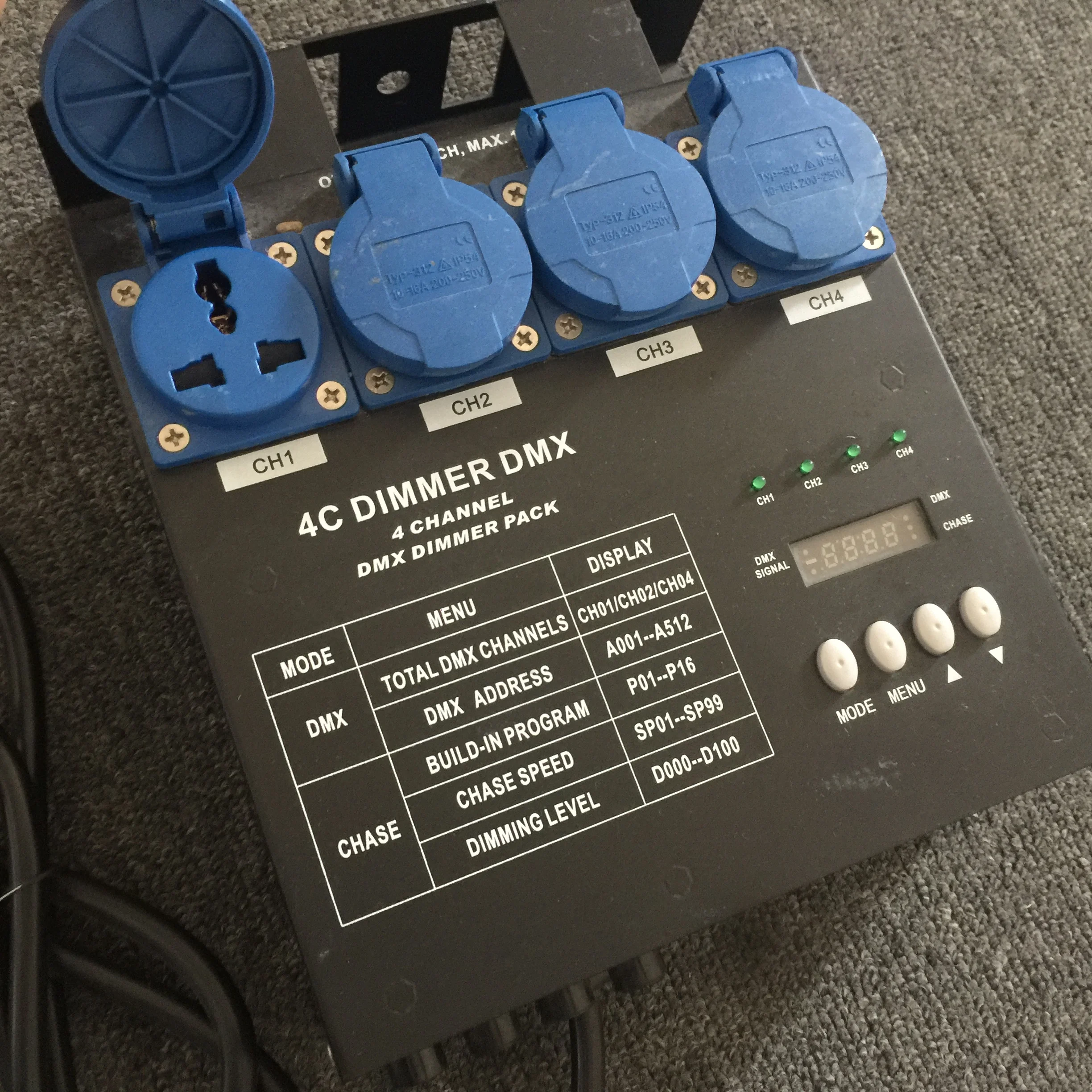 Équipement d'éclairage de scène à LED, 4 canaux, pack de gradateurs