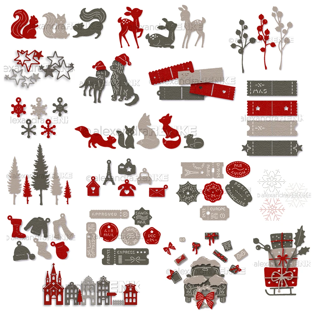 Piggy Craft metal cutting dies cut die mold New Christmas Series Scrapbook paper craft knife mould blade punch stencils die