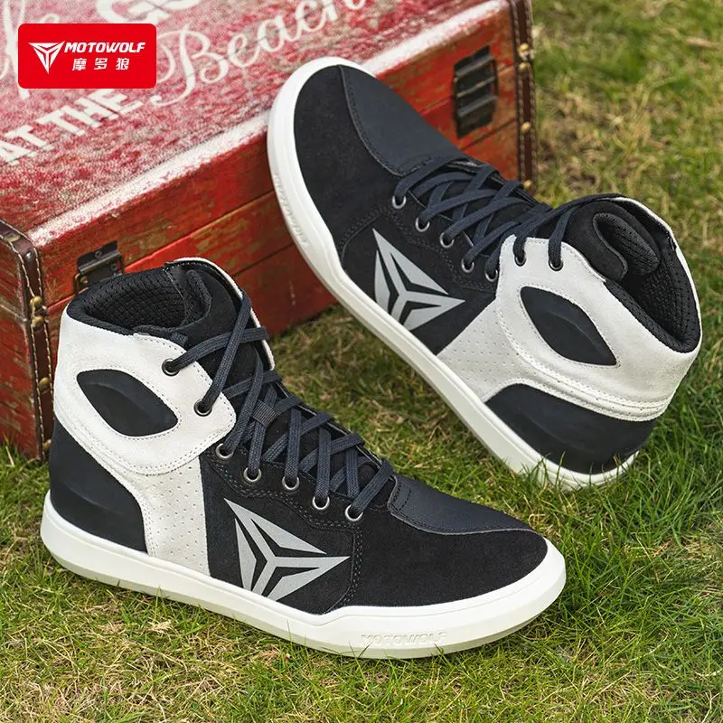 Motowolf  Motorcycle Riding Shoes Locomotive Shoes Breathable Daily Commuting Equipment Wear-resistant Casual Shoes Summer Men