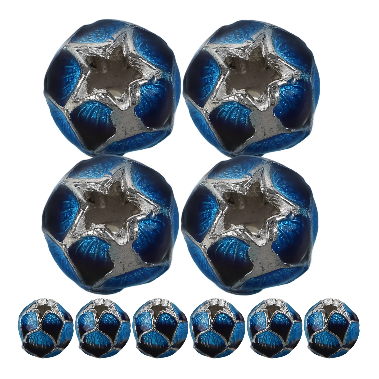 

10pcs Enamel Lotus Ball Spacer Smooth Round Metal Beads For Jewelry Making Diy Bracelet Decorative Beads Bulk Set