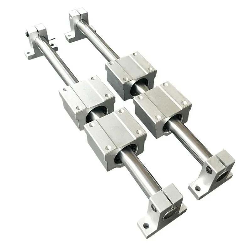 LIJUN 2pcs Optical Axis Cylinder Linear Rail L300-1400mm + 4pcs SCS-UU Linear Bearing Blocks + 4pcs SK Bearing Supports for CNC