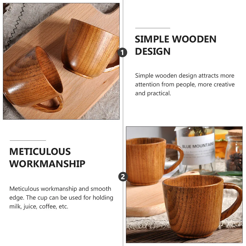

Wooden Water Cup Drink Mug Wooden Coffee Cup Milk Mug Tea Cup