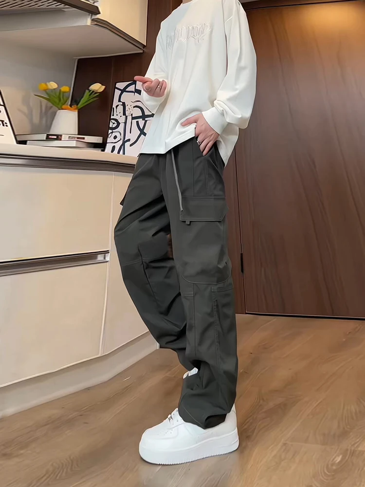 

Военные рабочие брюки для мужчин с множеством карманов, брюки для активного отдыха, прямые брюки, модные осенние повседневные брюки