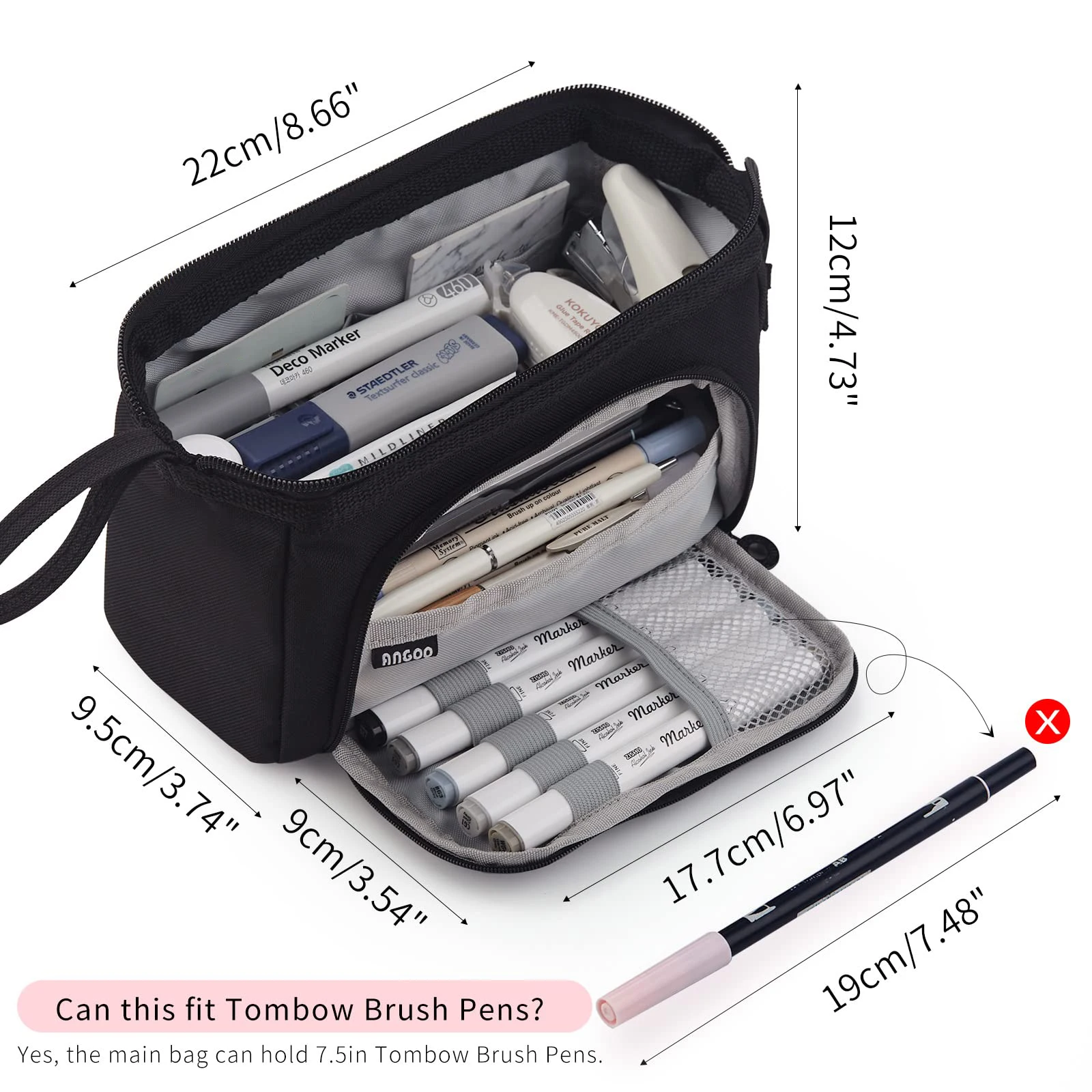 Estojo de Lápis de Grande Capacidade, Estojo de Lápis Fofo para Estudantes, Grande Bolsa para Canetas, Caixa de Armazenamento para Meninos e Meninas, Material Escolar