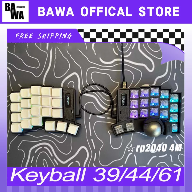 

Keyball 39/44/61 Split Keyboard Kit No Trackball OLED Screen Customize Wired Split Mechanical Keyboard Kit Support ZMK Keymap