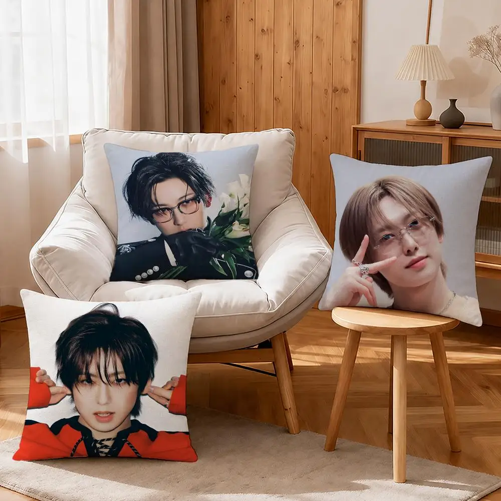 K-pop Fuma Cushion Cover Linen Anti-Mite Antibacterial Cushion Cover Invisible Zipper Sofa Decor