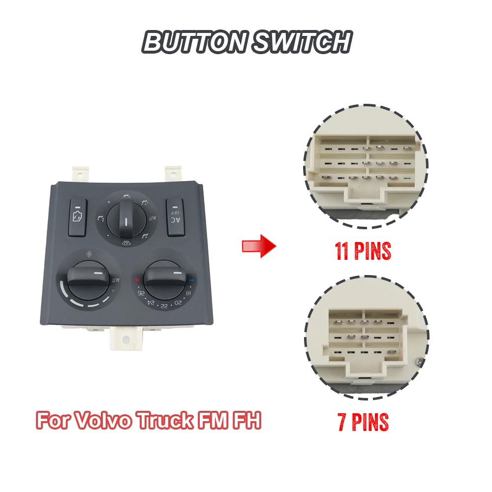 

New High Quality Car Accessories AC Switch 20508582 20508579 20508579 20853478 21318121 For Volvo Truck FH FM