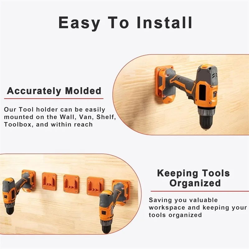 5pcs Tool Holder Mount for Ridgid 18V Li-ion Battery Drill Tool Hanger Power Tools Storage Bracket for Machine Display Stand