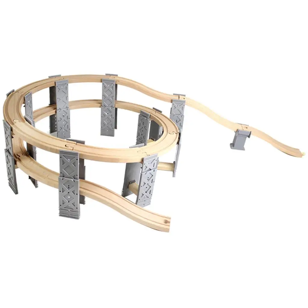 Drewniane zestawy do budowania kolejek, spiralna torba, kreatywne drewniane zabawki dla dzieci, unisex, wczesna edukacja, zabawa.