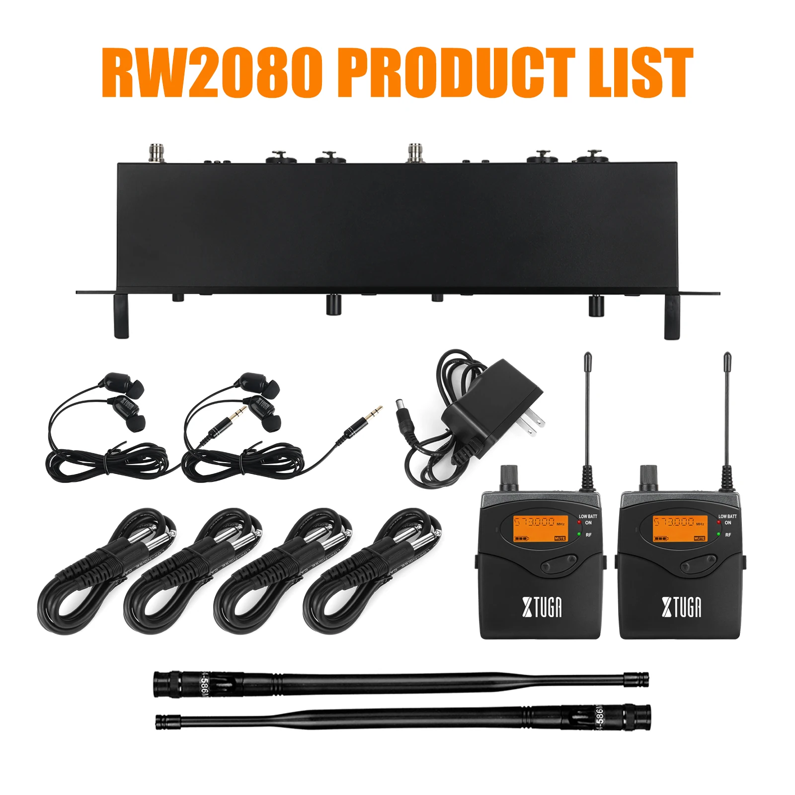 XTUGA RW2080 Transmitter Bodypack Stage Performance Meeting Wireless Monitoring System Whole Metal Wireless InEar Monitor System