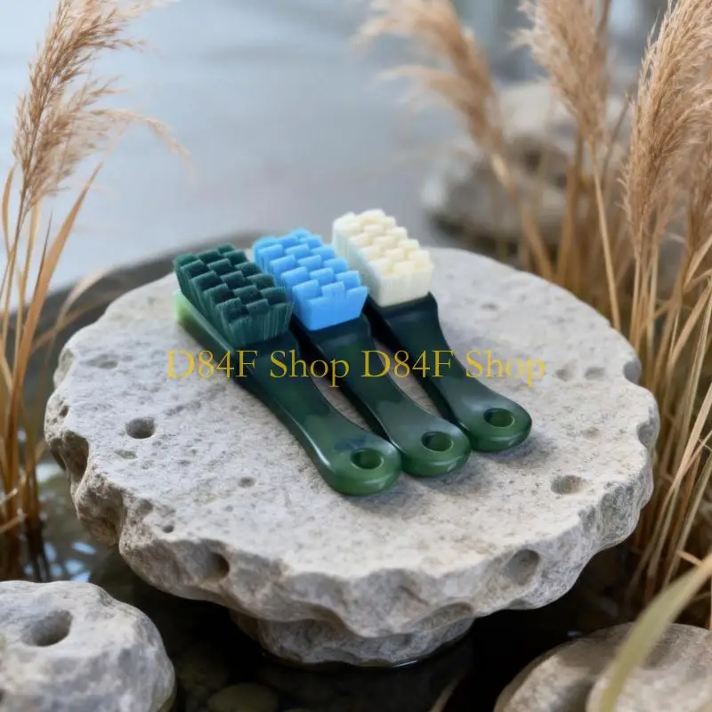 D84F Multipurpose Brush With Nonslip Grip For Bracelets Walnuts And Tea Accessories