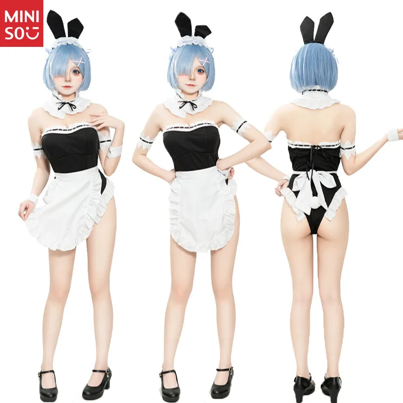 

Sexy Rem Cosplay Costume, Bunny Girl Maid Club DJ Outfit