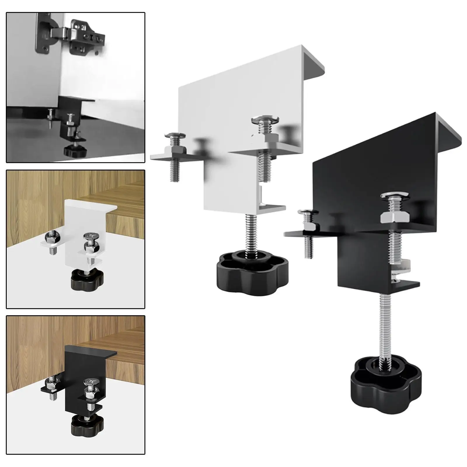 

Универсальный зажим для шкафа, передний монтажный зажим для ящика с нескользящей резиновой накладкой, многофункциональный регулируемый настольный фиксированный держатель