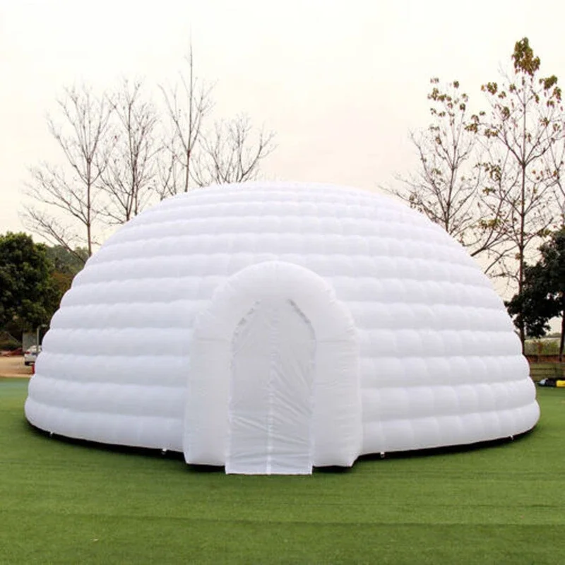 Inflatable Dome Tent Striking Oxford Outdoor 8m 50persons With Led Strips Disco Igloo Party Wedding House Air Marquee For Event