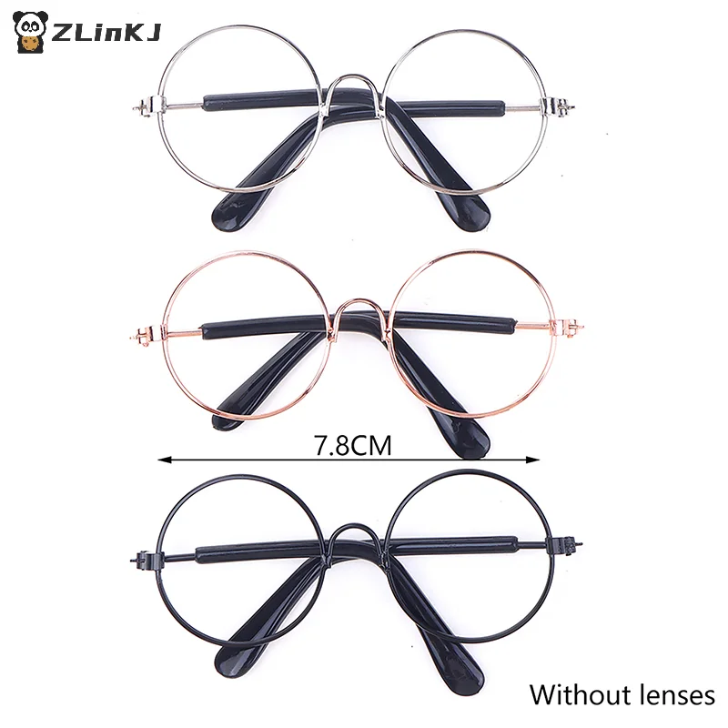 ▶1PCS DIY 20cm Dolls Dressing Accessories Glasses 3 Color Round Frame Lensless Eyewear Toy Miniature Eyeglasses
