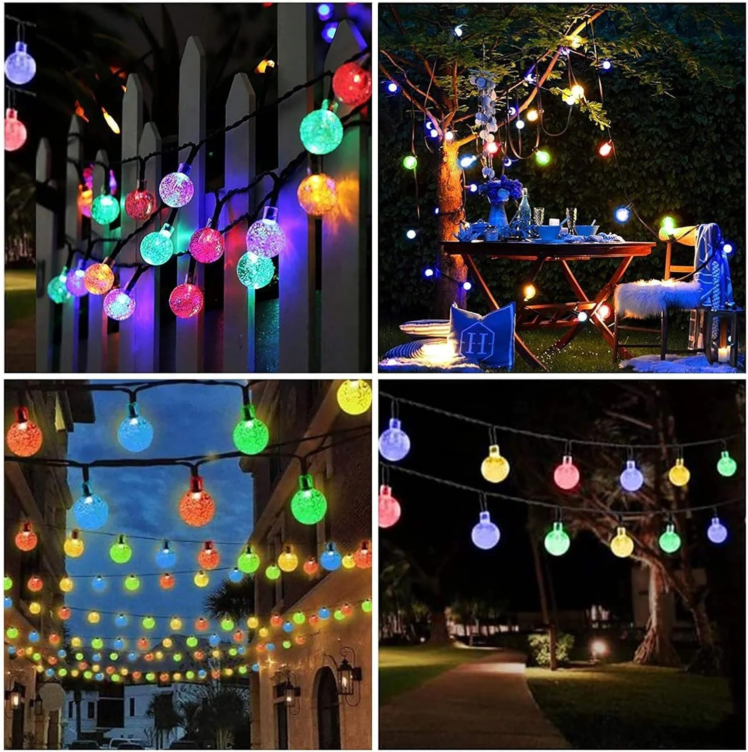 Guirnalda de luces solares de 8 modos, luz de hadas para exteriores, impermeable, Lámpara decorativa para atmósfera de camping, decoración de fiesta de jardín