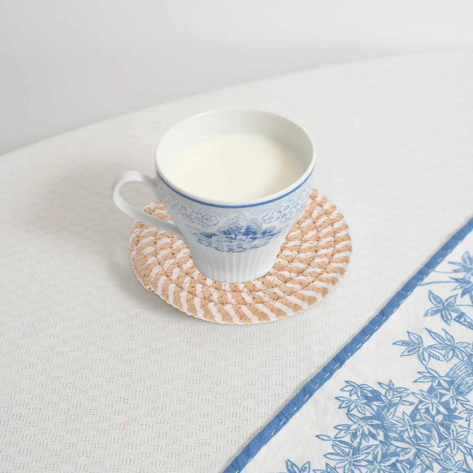 

8Pcs Cotton Coaster Set Drink Coasters Table Protection Unique Design Home Office Cafe Cup Coasters Cup Mat Coaster Set