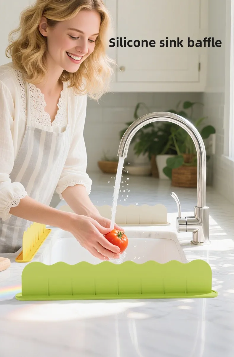 

Кухонный силиконовый дефлектор воды, дефлектор воды на столешнице раковины, бытовая раковина, брызговик для мытья овощей и посуды