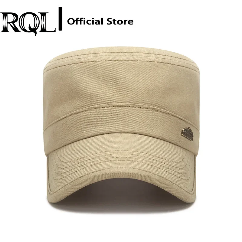 Unisex Cadet Army Cap Cotton Twill Military Hat Flat Top Cap for Men Summer Outdoor Sports Dad Hat Breathable Plain Solid Color