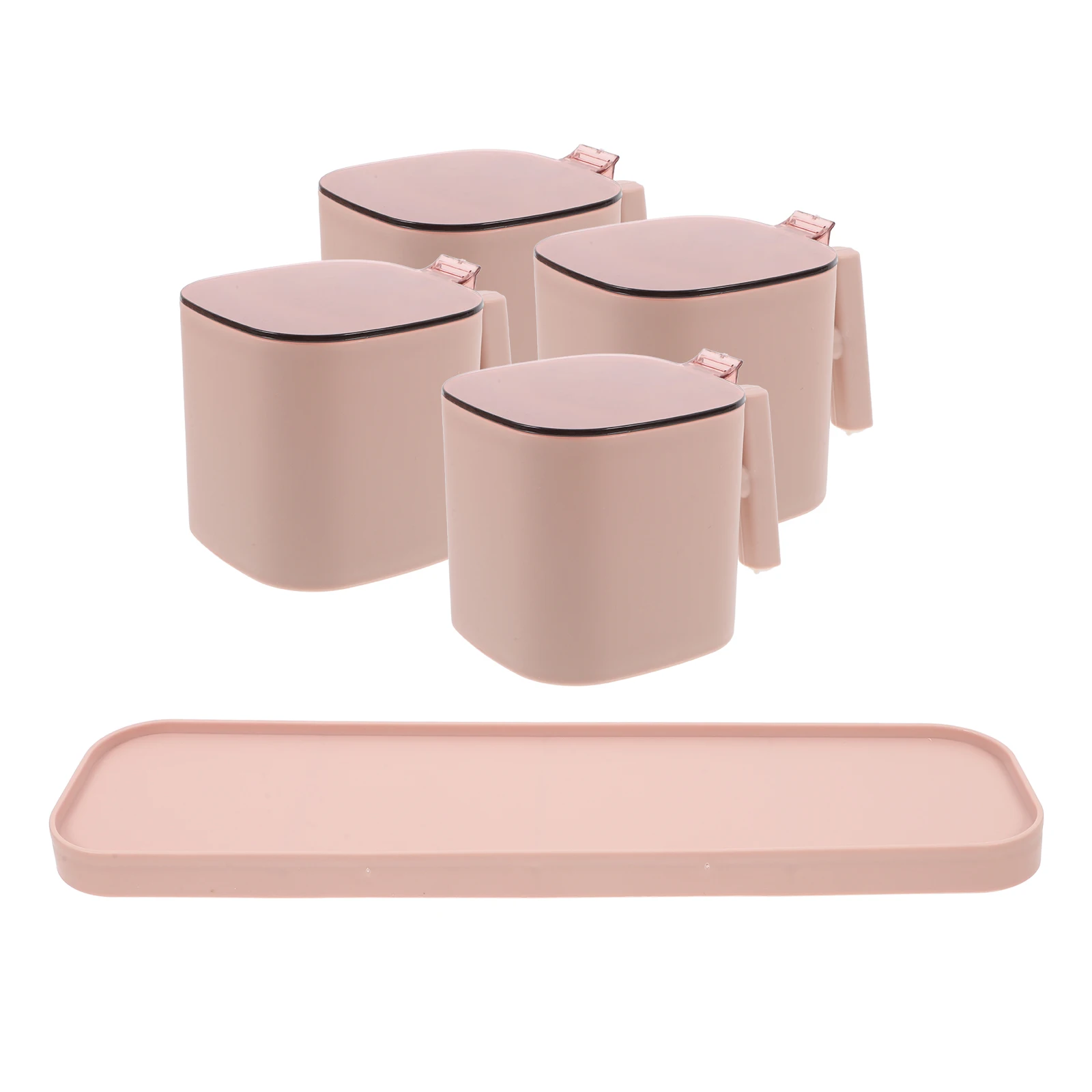 

4 Piece Spice Storage Box Set PP Transparent Dustproof Kitchen Condiment ganizer Jar Containers Home Restaurant Storage