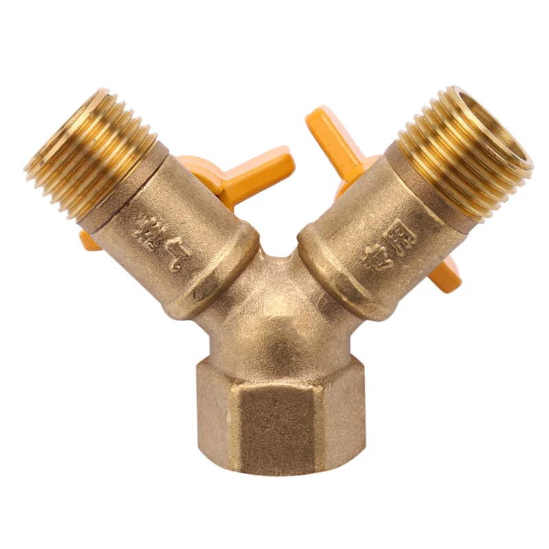 

A03F-4X 2 Way 1/2 Inch Faucet Adapter Outside Garden Irrigation Tap Adapter And Hose Divider