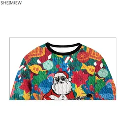 New Christmas Pullover Ugly Christmas Sweatshirt 3d Fun Print Festive Party Christmas Jacket Party Birthday Gift