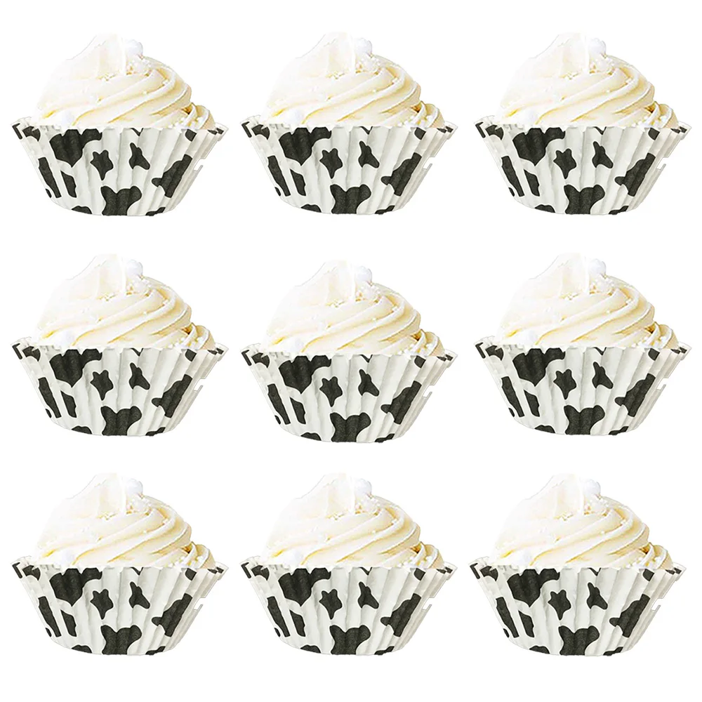 

100 Pcs Milk Cow Party Decoration Farm Theme Cake Cupcake Toppers Wrappers Barnyard Party Kids Birthday Baby Shower Supplies.