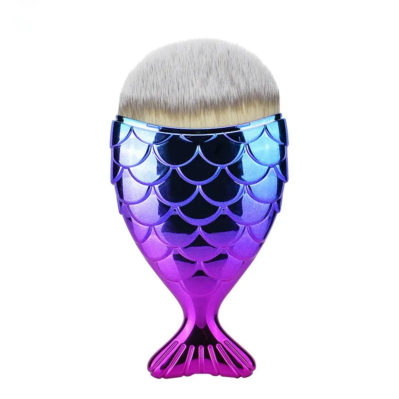 

50Pcs/Lot Multi DIY Fishy Foundation Brush Synthetic Fiber Fishtail Cosmetic Traceless Make-Up Appliances Tools HA497