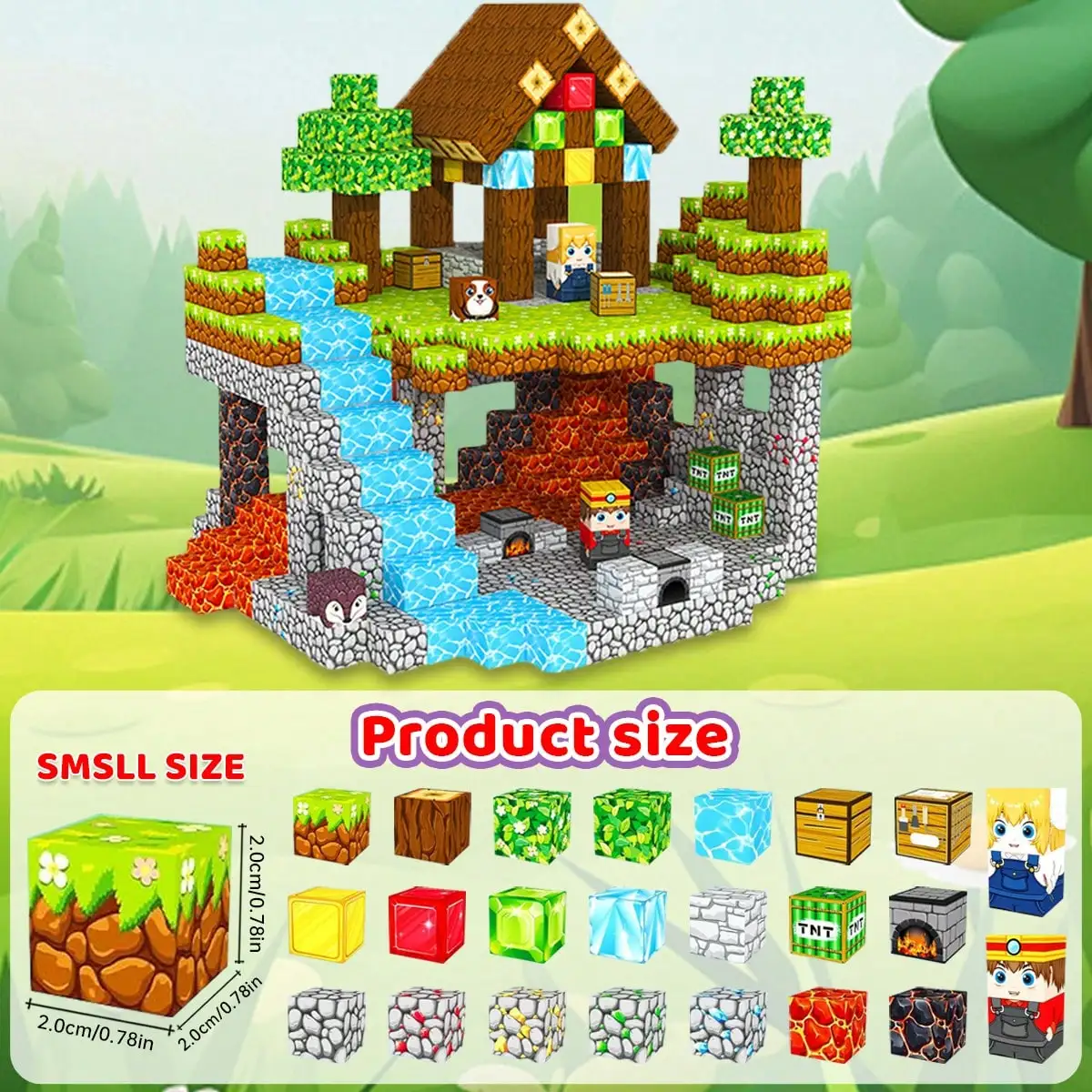 Magnetic Building Blocks, Magnetic Toy Bricks, Magnetic Cube Puzzle, Sensory STEM Toys For Boys And Girls, Birthday Gift, Outdoor Travel Game, Random Color (Suitable For 3 Years Old And Above)