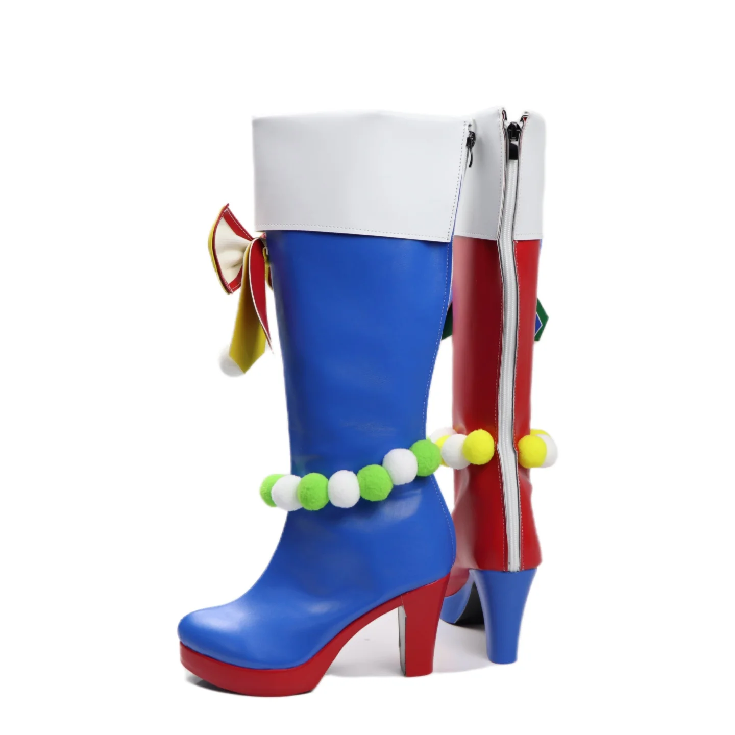 미레이 미나미 코스프레 신발 로리타 컬러풀 부츠 애니메이션 프리파라 신발 할로윈 파티 여성 소녀용