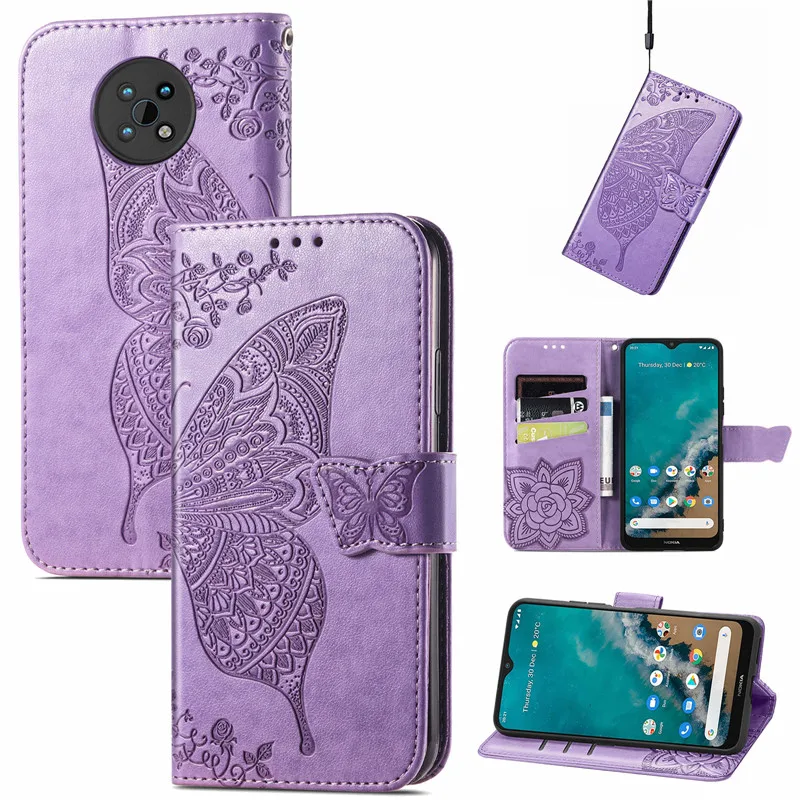 Butterfly Flip Wallet Case For Nokia G20 G10 X10 X20 1.3 2.3 2.4 3.4 5.4 6.2 7.2 G11 G21 G50 5G G300 X100 C20 C21 Leather Case